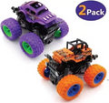 Monster Truck Friction Powered Cars – 360° Stunt 4WD Toy Cars - Pack of 2
