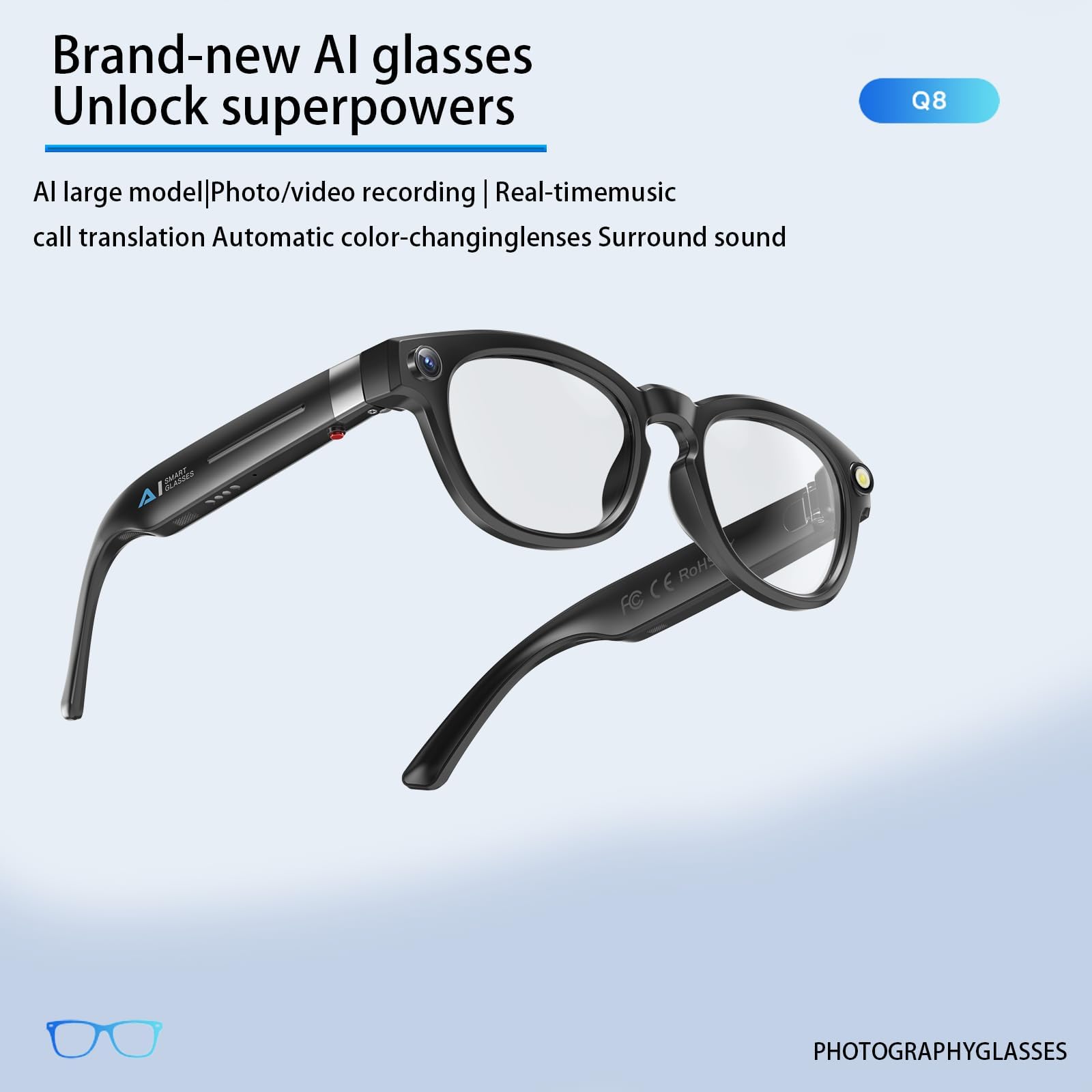 Smart Glasses AIMB-S1 M02 – AI Camera &amp; Bluetooth Smart Glasses