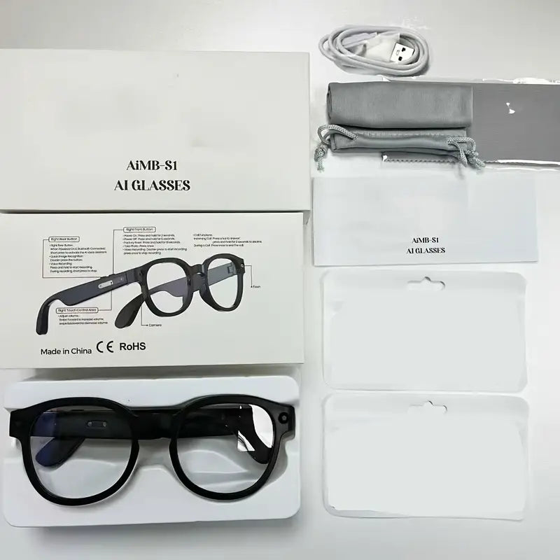Smart Glasses AIMB-S1 M02 – AI Camera &amp; Bluetooth Smart Glasses