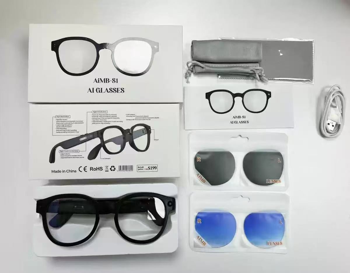 Smart Glasses AIMB-S1 M02 – AI Camera &amp; Bluetooth Smart Glasses