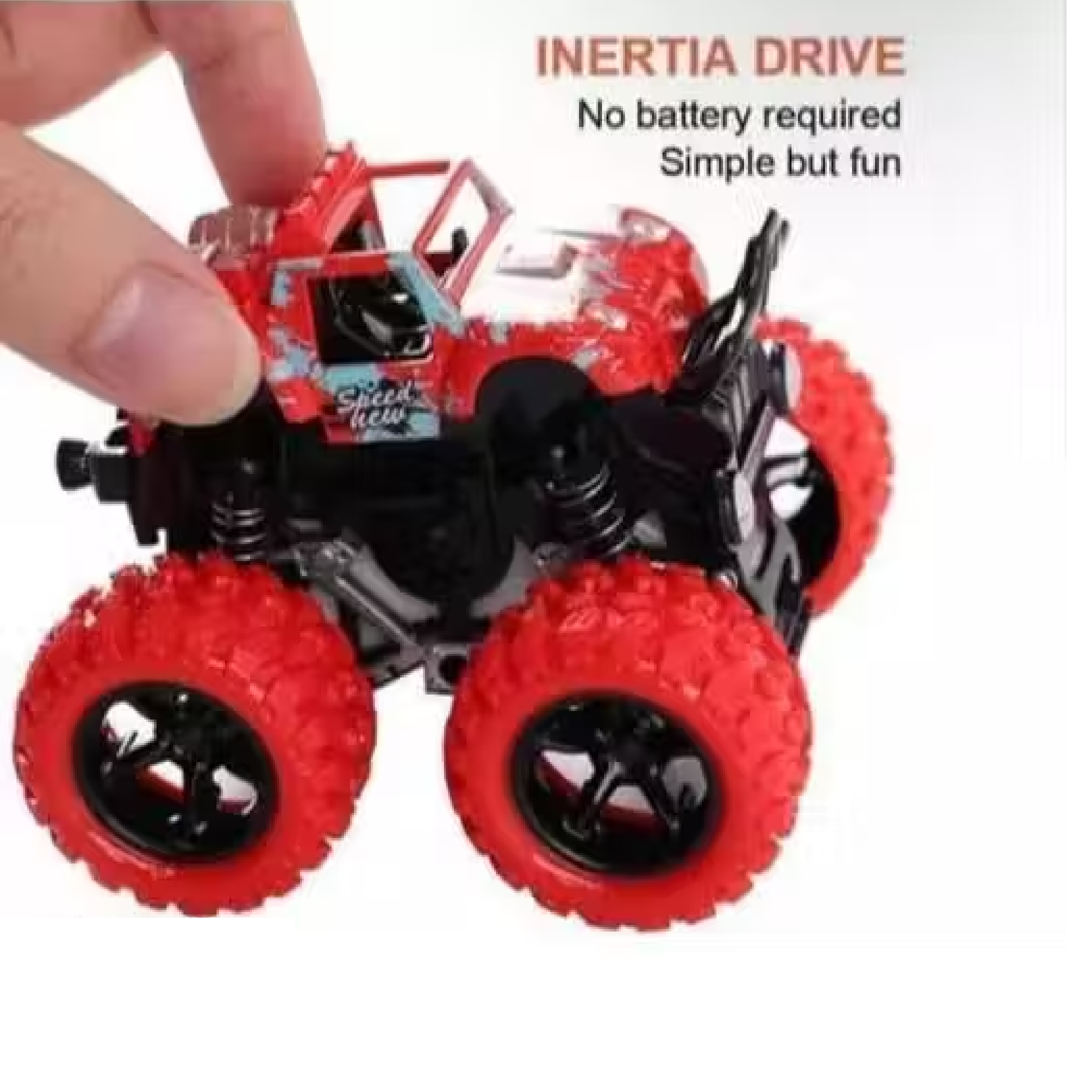 Monster Truck Friction Powered Cars – 360° Stunt 4WD Toy Cars - Pack of 2