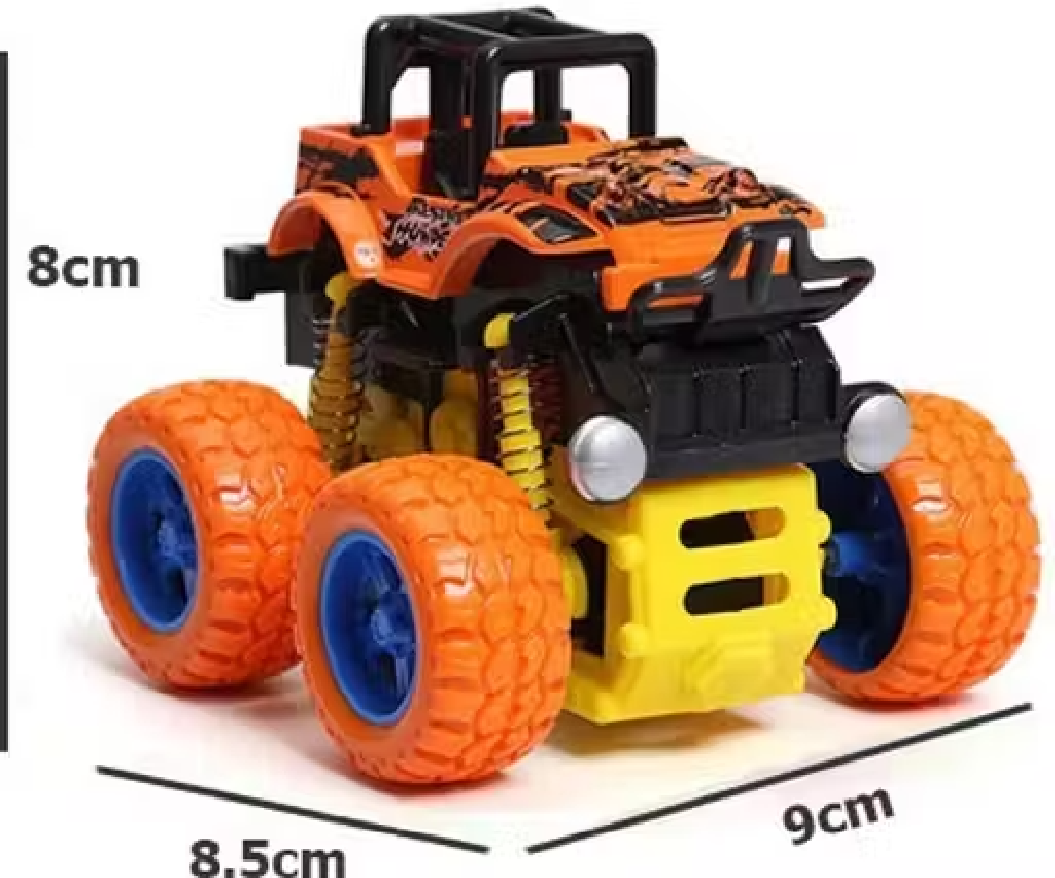 Monster Truck Friction Powered Cars – 360° Stunt 4WD Toy Cars - Pack of 2