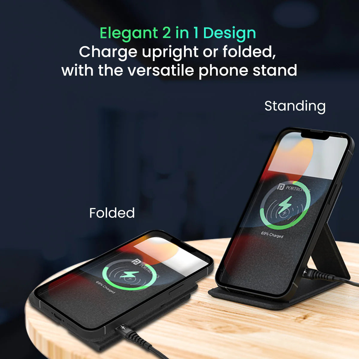 Portronics Freedom Fold 15W Foldable Wireless Charger