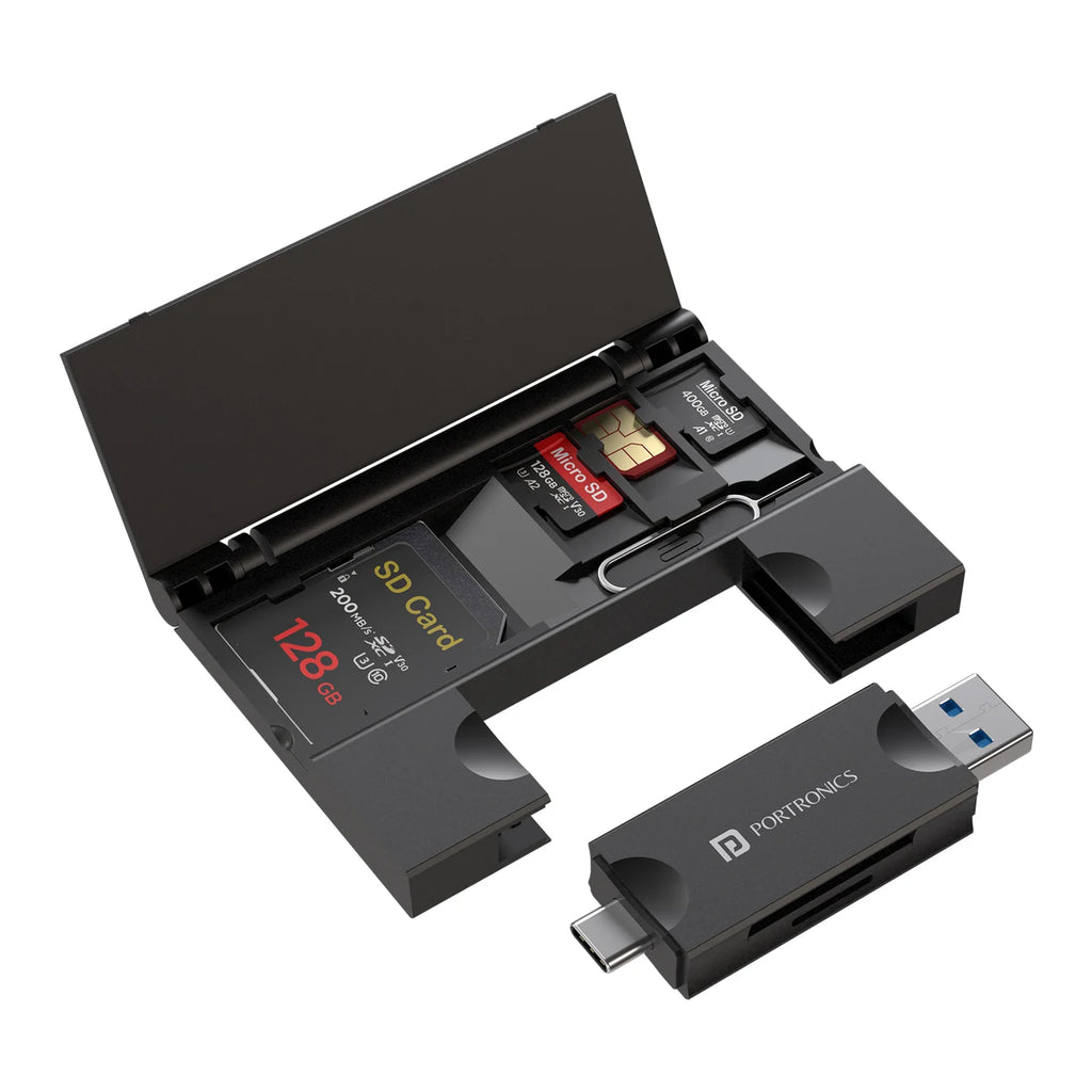 Portronics Mport 30 Plus Card Reader with Storage Case