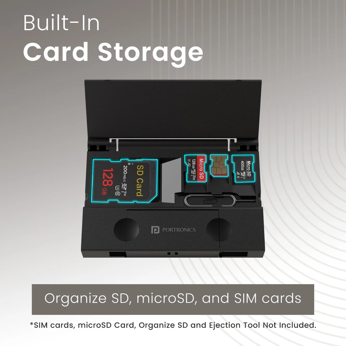 Portronics Mport 30 Plus Card Reader with Storage Case