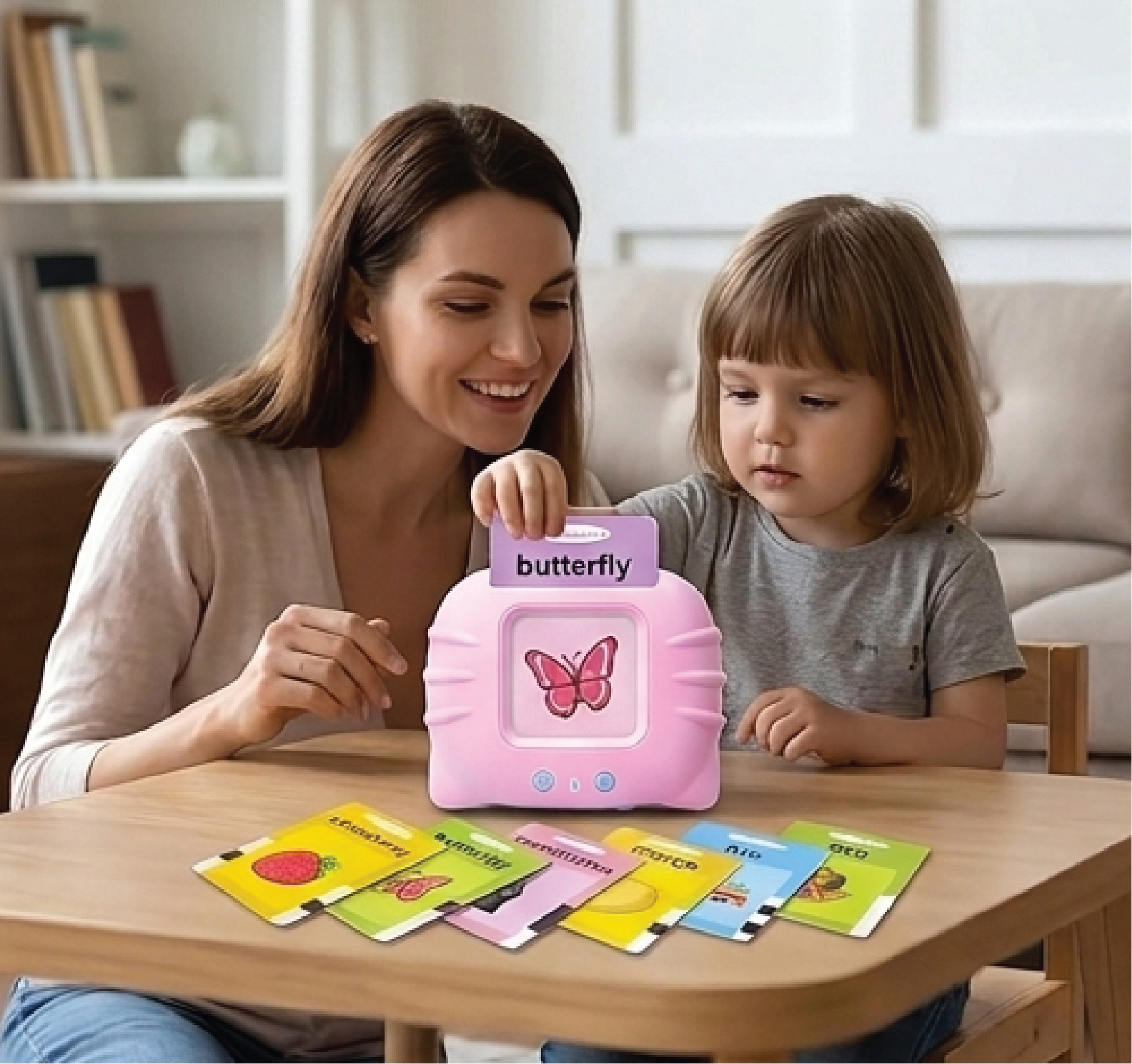 Talking Flash Cards for Kids – Preschool Learning Toy - Random Colour (Blue/Pink) – Qty: 1