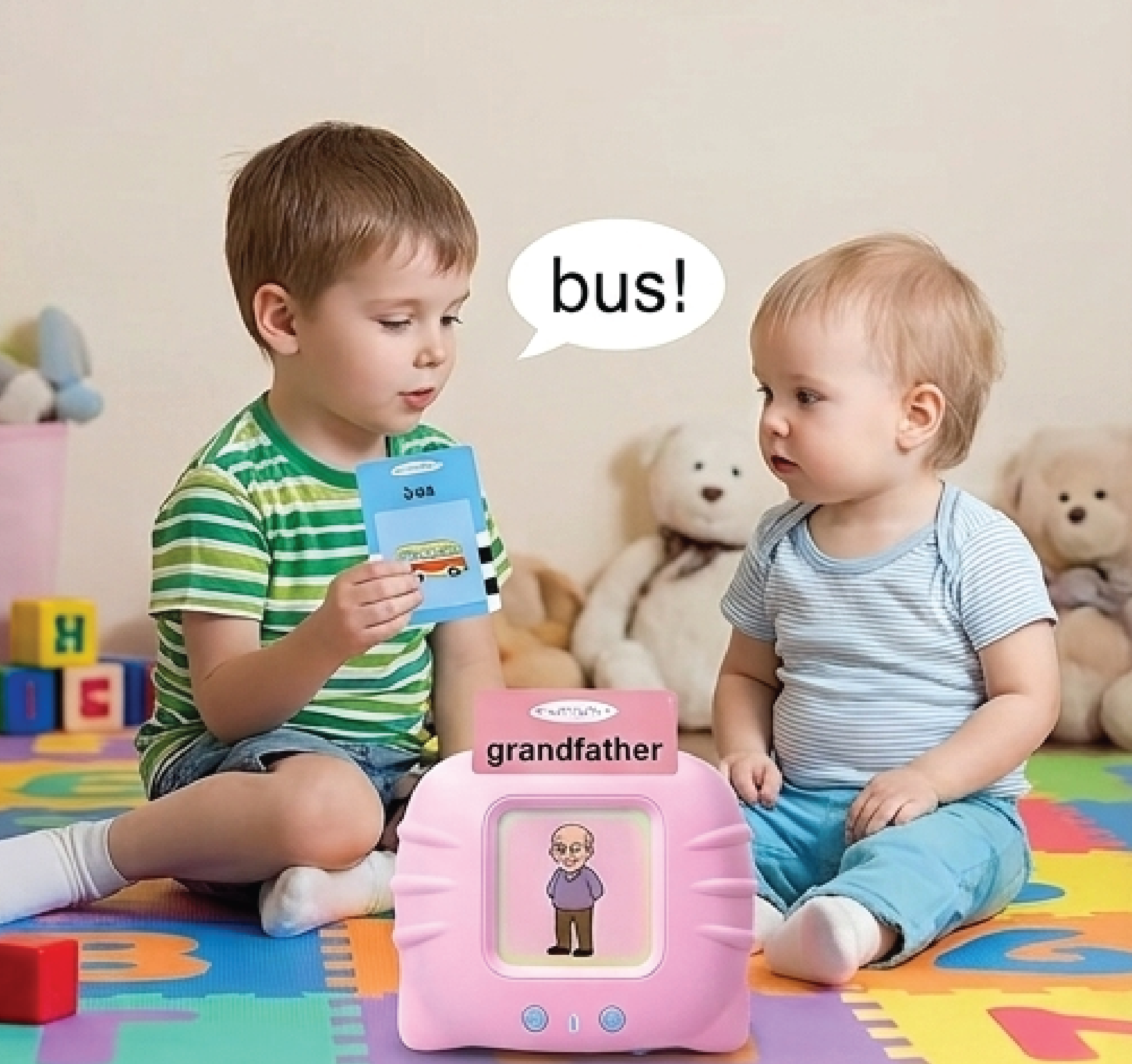 Talking Flash Cards for Kids – Preschool Learning Toy - Random Colour (Blue/Pink) – Qty: 1